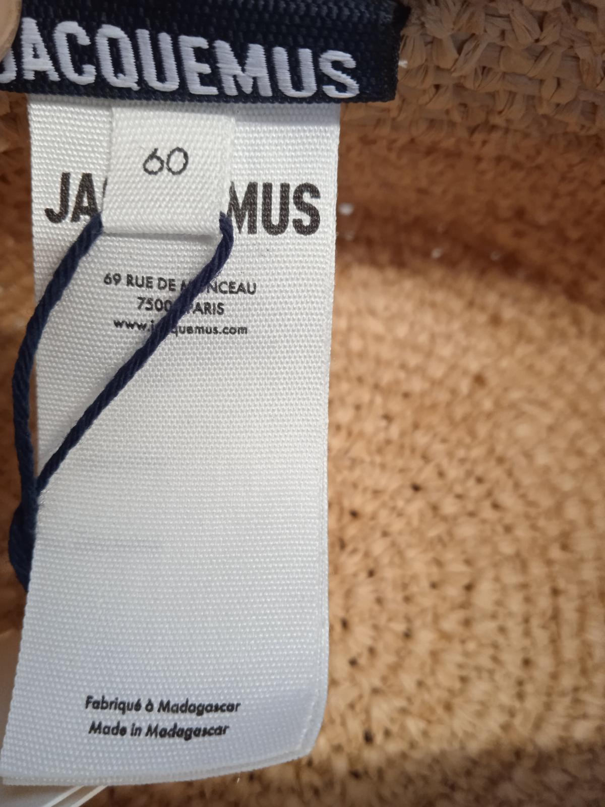 JACQUEMUS Le Bob Ficiu Hat Raffia Crochet Bucket Ladies Beige 60/M NEW RRP350