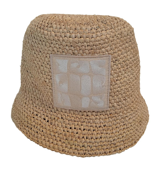 JACQUEMUS Le Bob Ficiu Hat Raffia Crochet Bucket Ladies Beige 56/XS NEW RRP350