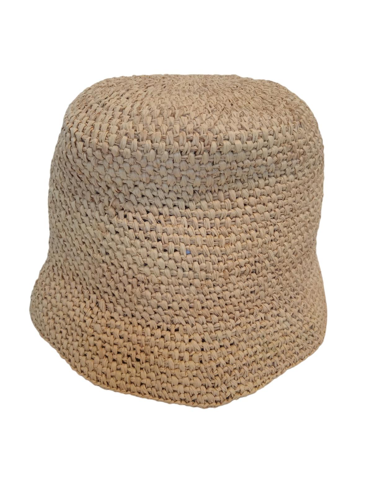 JACQUEMUS Le Bob Ficiu Hat Raffia Crochet Bucket Ladies Beige 56/XS NEW RRP350