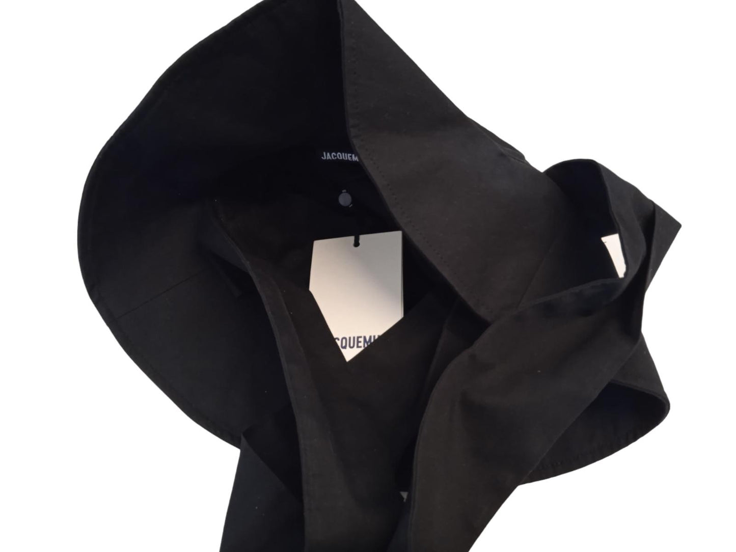 JACQUEMUS Le Bob Bando Hat Bucket Neck Strap Cotton Blend Black 60/M NEW RRP135