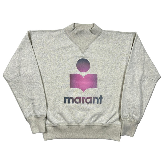 ISABEL MARANT ÉTOILE Moby Top Sweatshirt High Logo Cotton Pink 34 NEW RRP 295