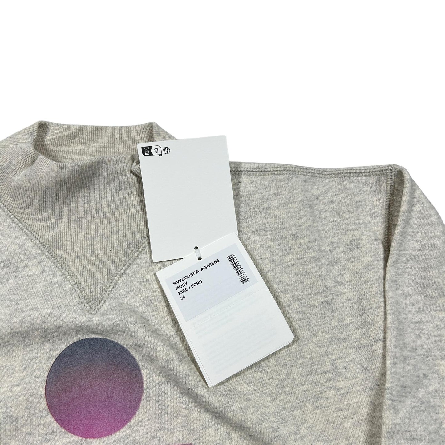 ISABEL MARANT ÉTOILE Moby Top Sweatshirt High Logo Cotton Pink 34 NEW RRP 295