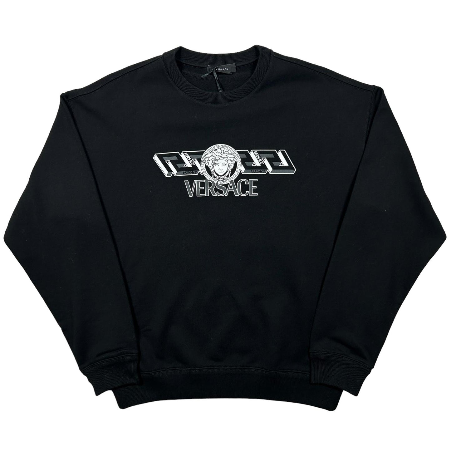 VERSACE Mens Medusa Logo Sweatshirt Black Cotton Size S NEW RRP 610