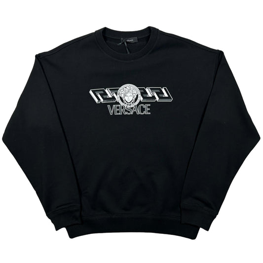 VERSACE Mens Medusa Logo Sweatshirt Black Cotton Size S NEW RRP 610