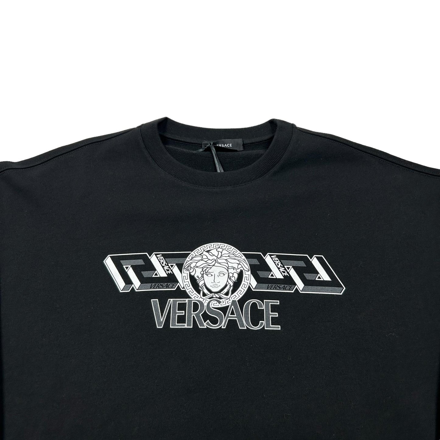 VERSACE Mens Medusa Logo Sweatshirt Black Cotton Size S NEW RRP 610