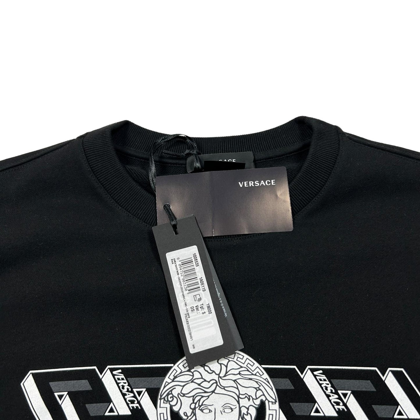 VERSACE Mens Medusa Logo Sweatshirt Black Cotton Size S NEW RRP 610