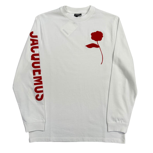 JACQUEMUS Cotton Le Long Sleeve Tshirt Ciceri White Size S NEW RRP 245