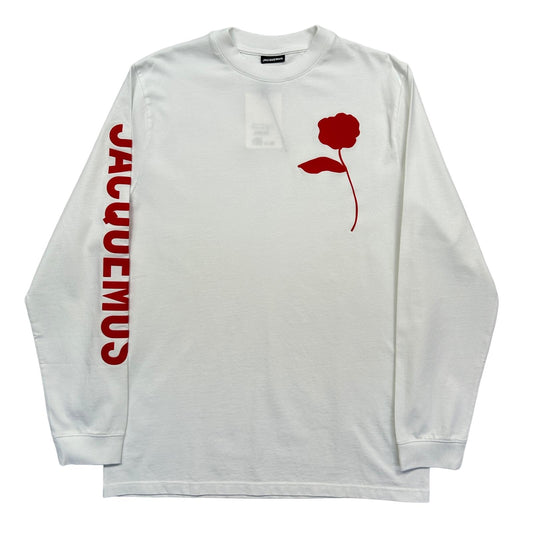 JACQUEMUS Cotton Long Sleeve Le Tshirt Ciceri White Mens Size S NEW RRP 245