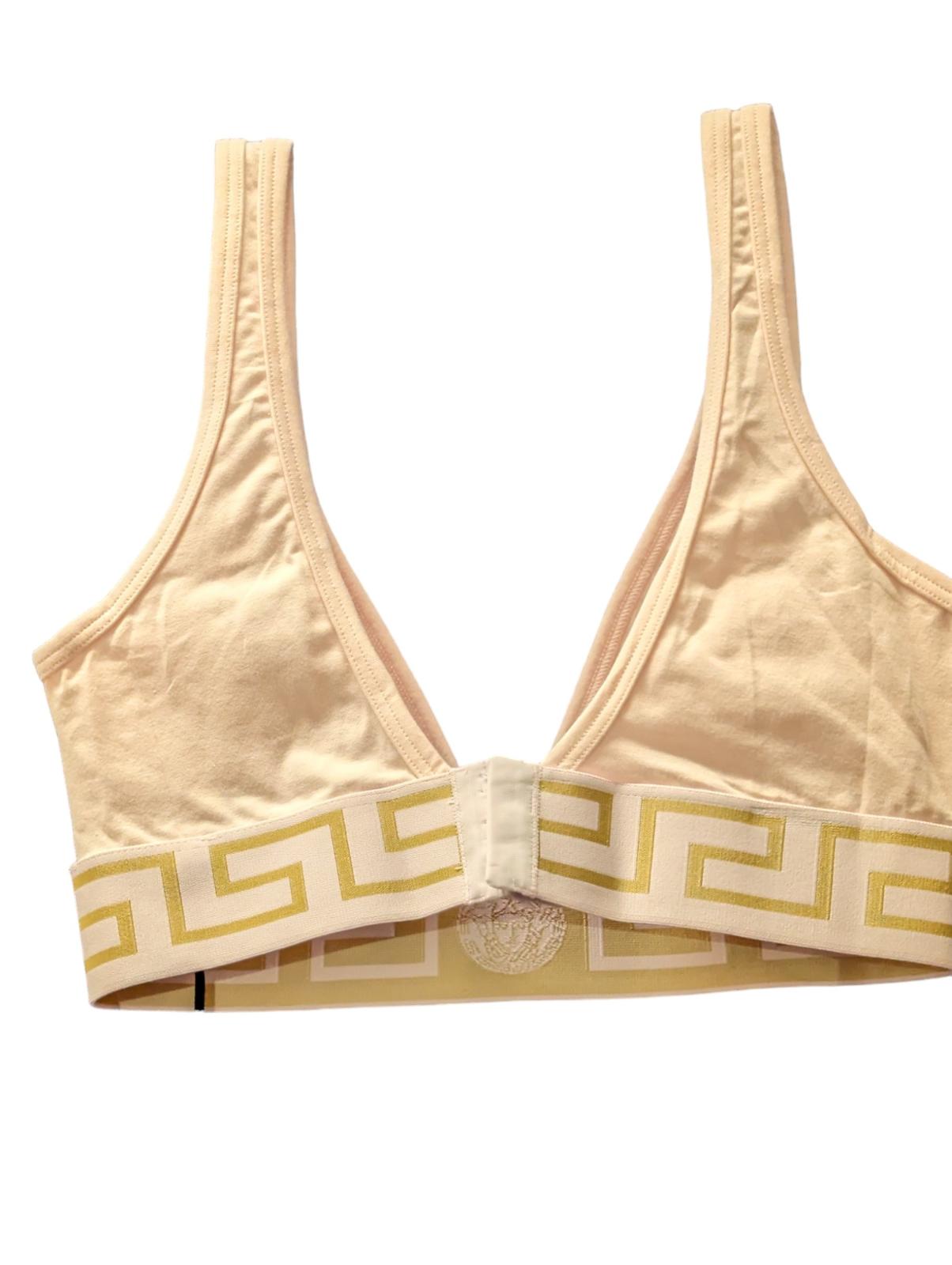 VERSACE Softcup Bralette V Neck Greca Waistband Candy Pink Ladies S NEW RRP 85
