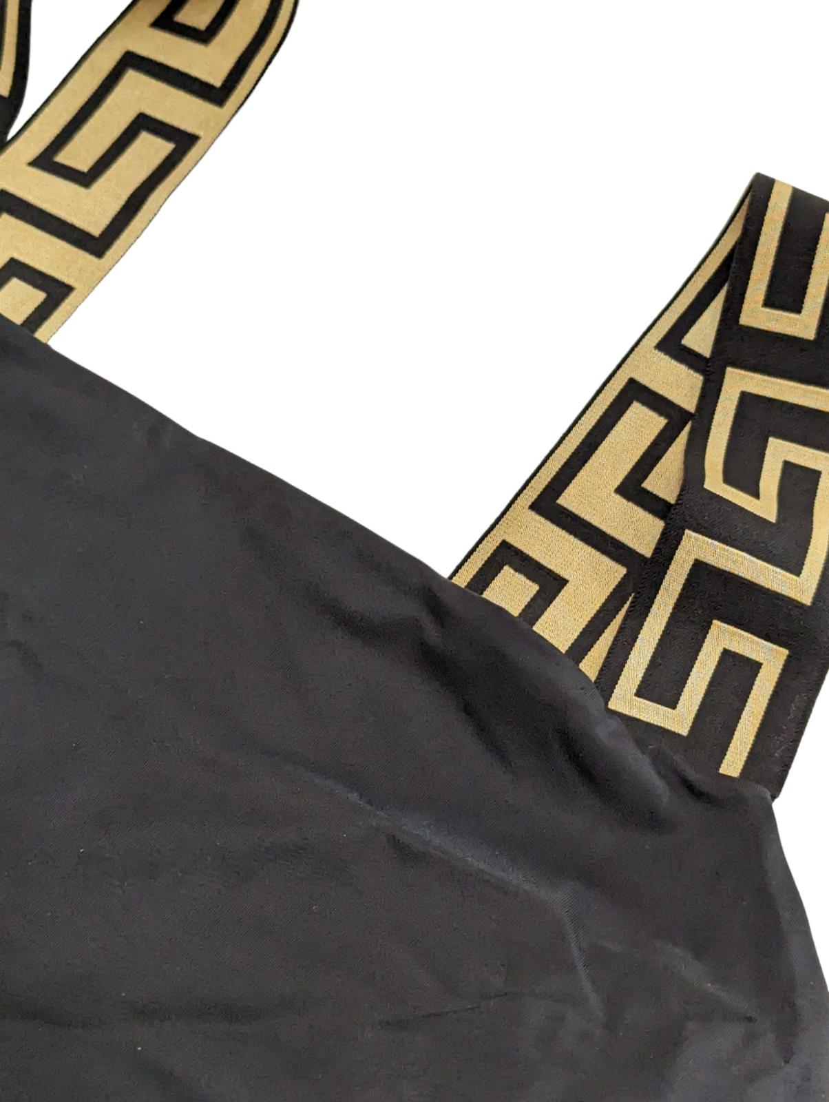 VERSACE Swimsuit Black Baroque Print Strap Swimwear Size L NEW RRP 285