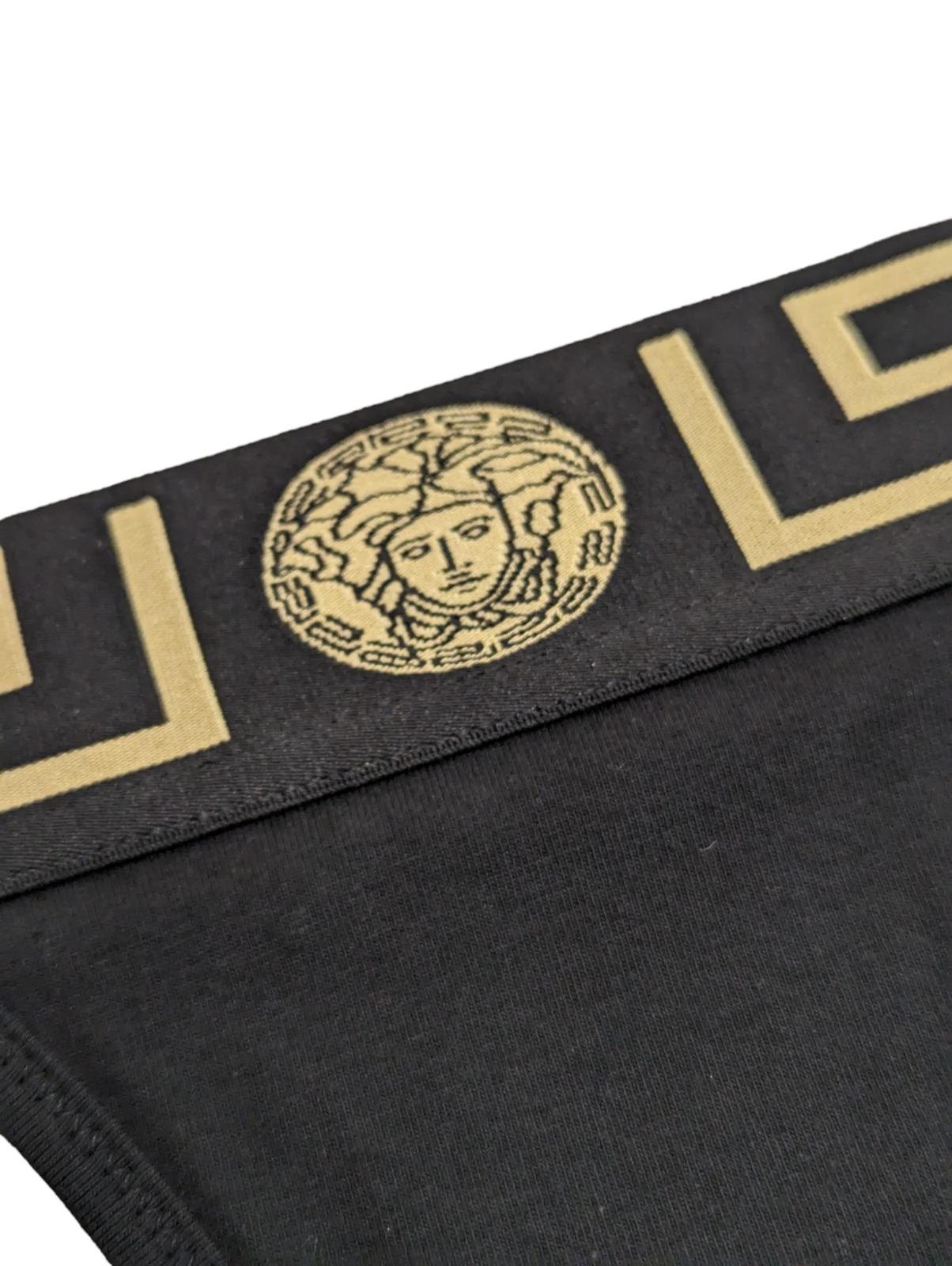 VERSACE Thong Underwear Bottoms Greca Waistband Black Size XS NEW RRP 60