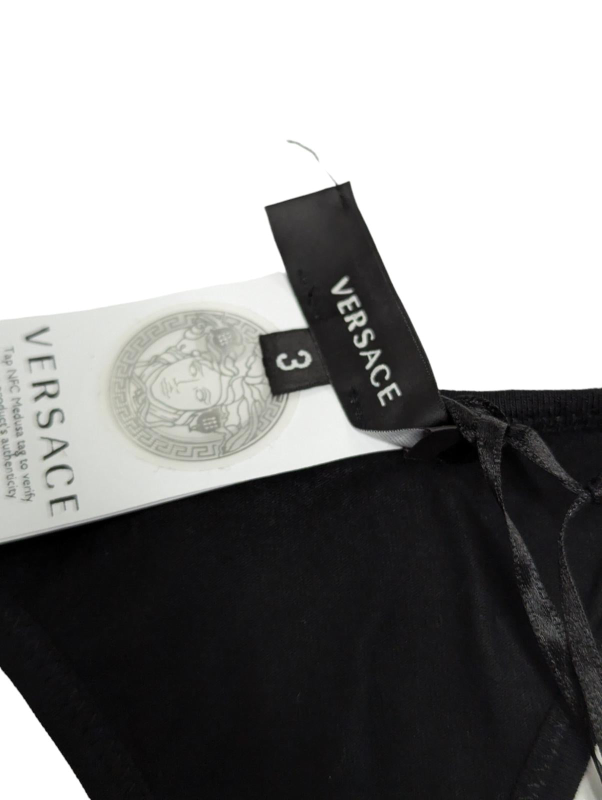 VERSACE Softcup Bralette Jersey Cotton Scoop Neck Top Greca Black M NEW RRP 75