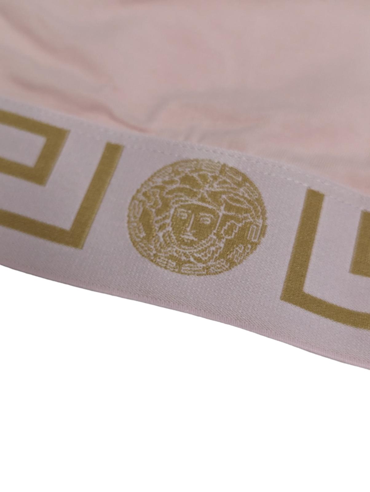 VERSACE La Greca Bralette Pink Organic Cotton Top Ladies Size XS NEW RRP 75