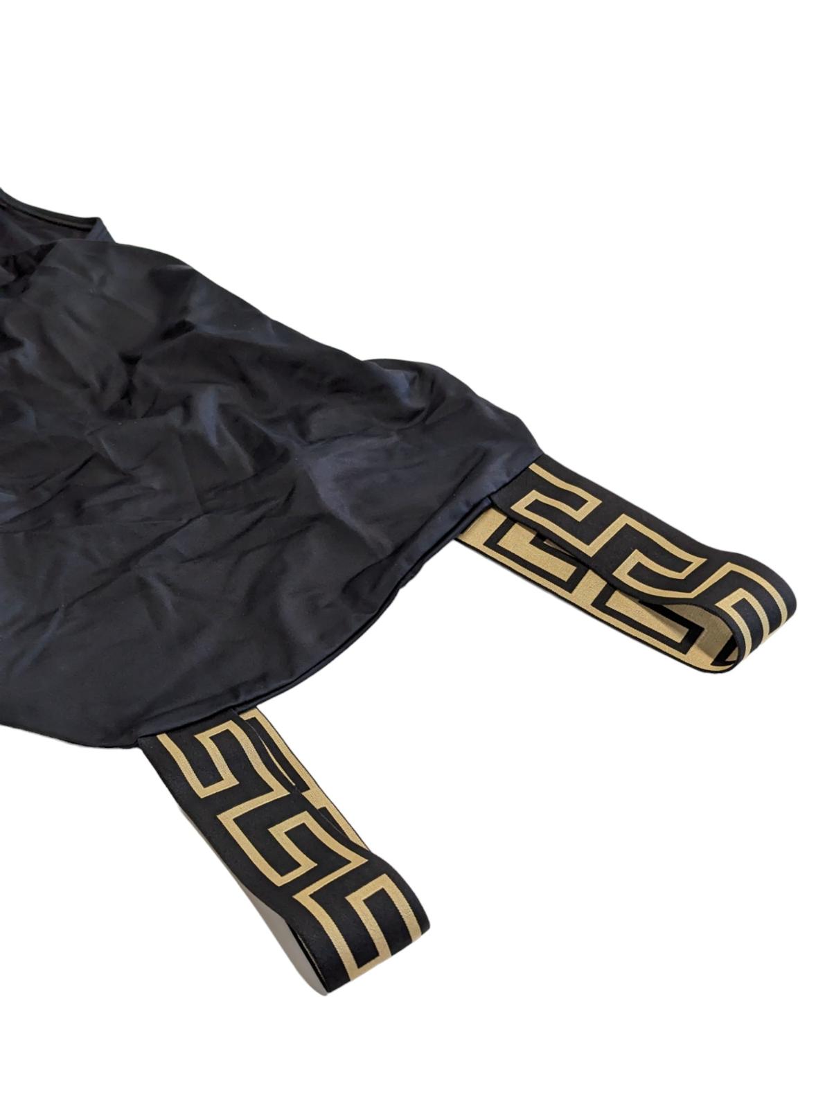 VERSACE Swimsuit Baroque Print Strap Classic Swimwear Black Size XS NEW RRP 285