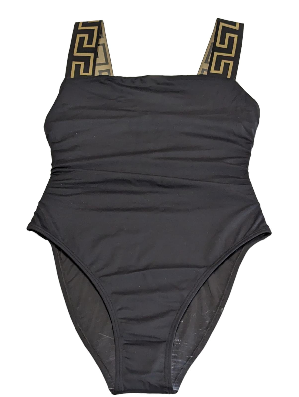 VERSACE Swimsuit Swimming Costume Baroque Print Strap Black Size XS NEW RRP 285