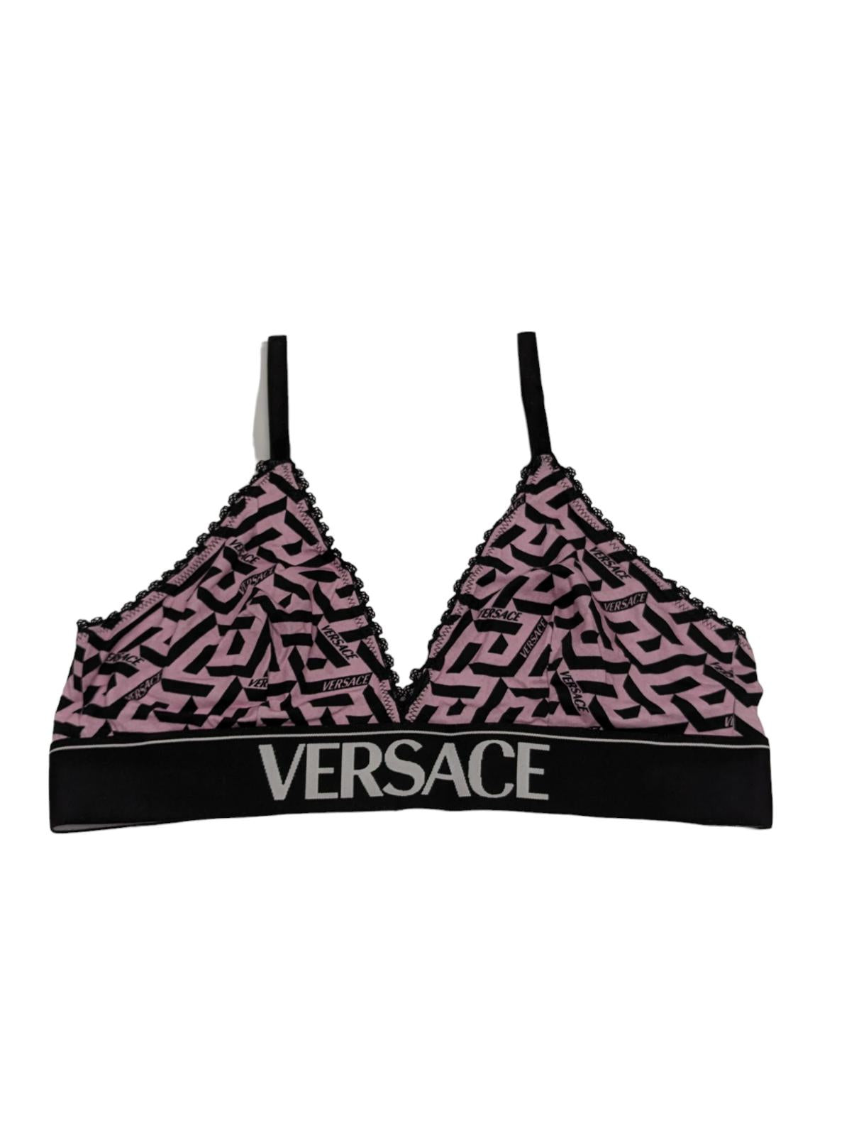 VERSACE Stampa Triangle Monogram Triangle Bralette Multicoloured L NEW RRP 120