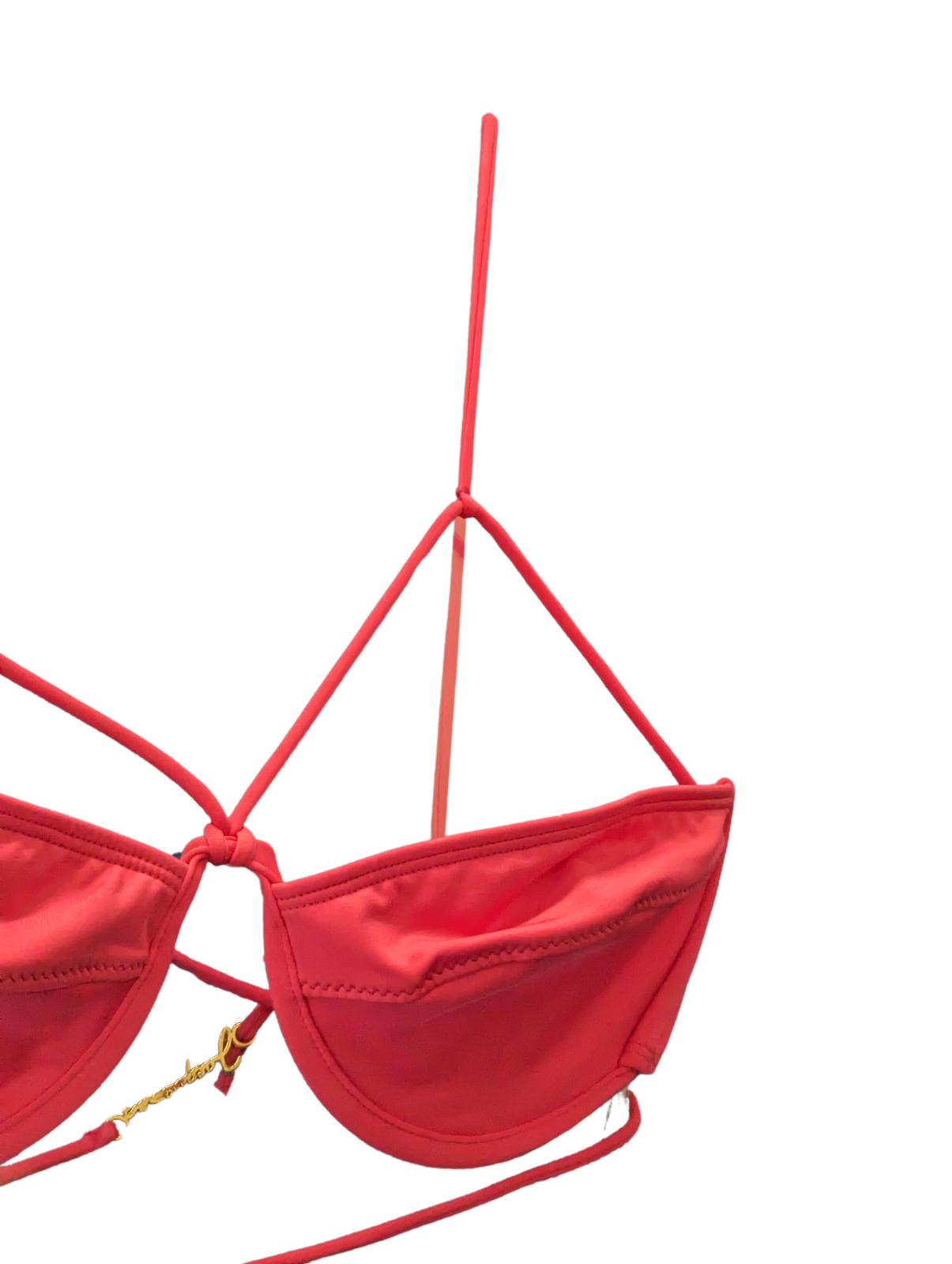 JACQUEMUS Le Haut Malliot Bikini Top Double Strap Pink Size XL NEW RRP 140
