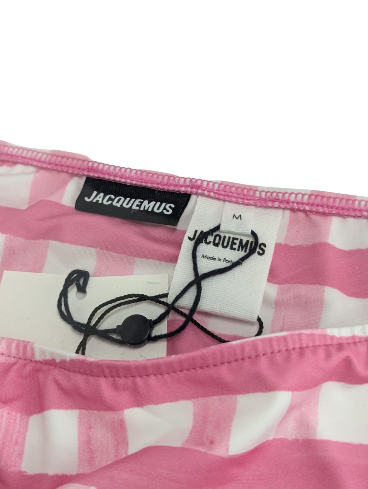 JACQUEMUS Vichy Bikini Bottom Swimwear Pink Gingham Size M NEW RRP 110