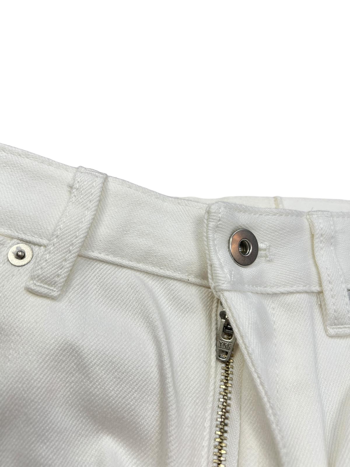 JIL SANDER Plus Jeans Straight Leg 5 Pocket Back Logo Denim White 27 NEW RRP540