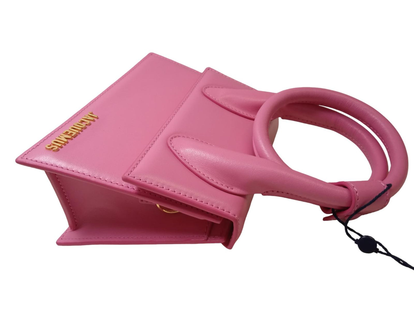 JACQUEMUS Le Chiquito Noeud Handbag Coiled Leather Tote Pink OS NEW RRP695