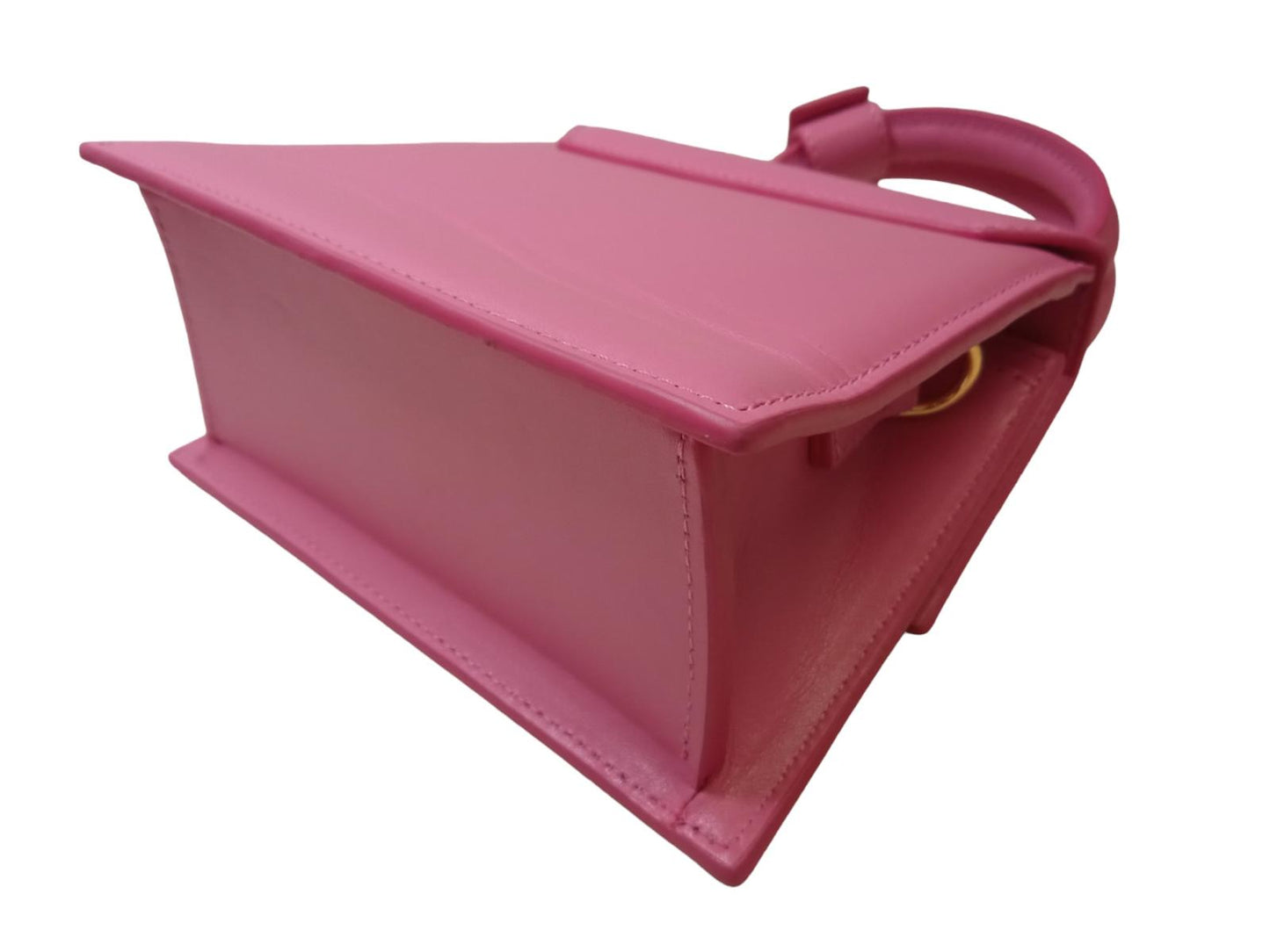 JACQUEMUS Le Chiquito Noeud Handbag Coiled Leather Tote Pink OS NEW RRP695