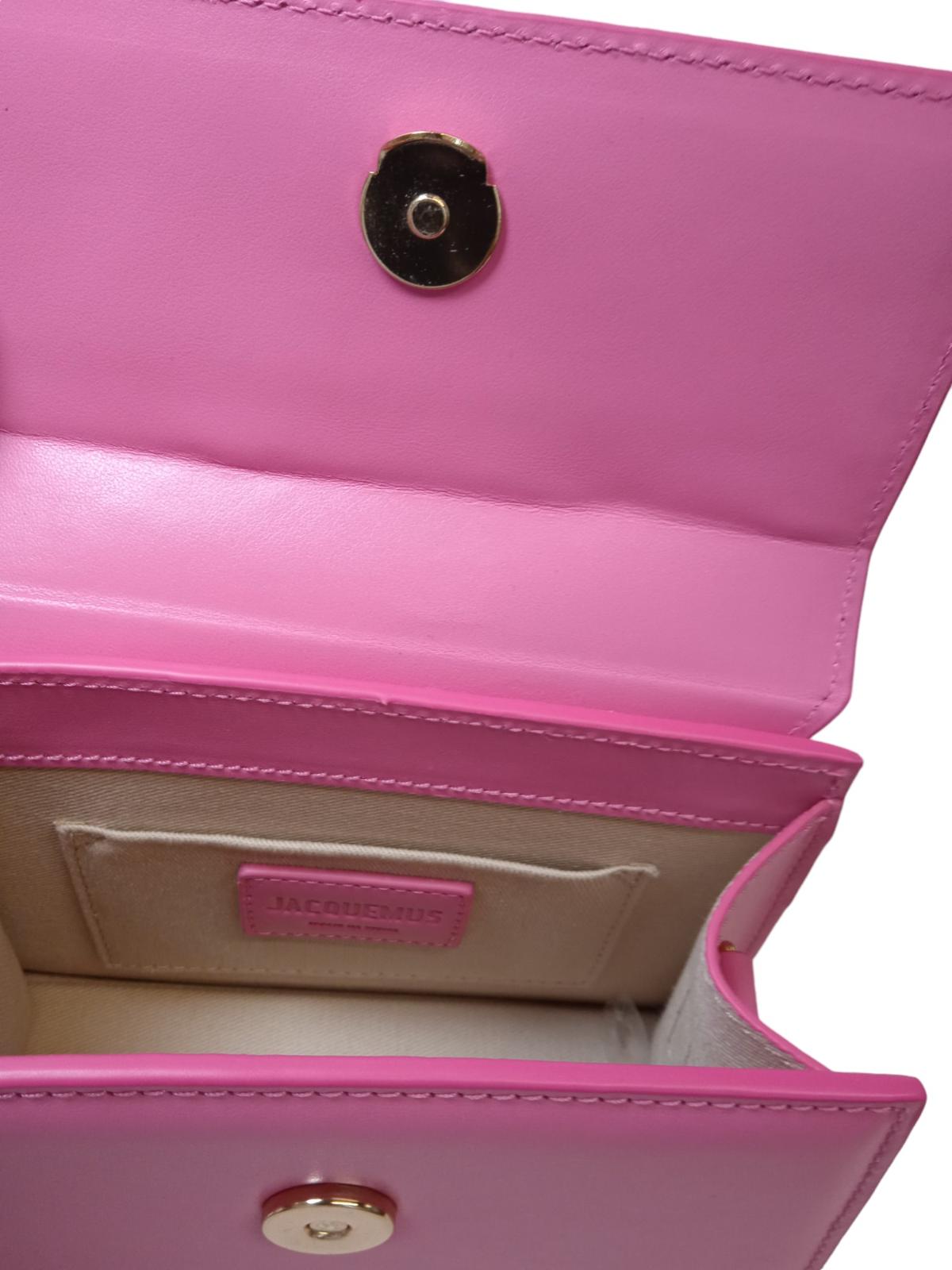 JACQUEMUS Le Chiquito Noeud Handbag Coiled Leather Tote Pink OS NEW RRP695