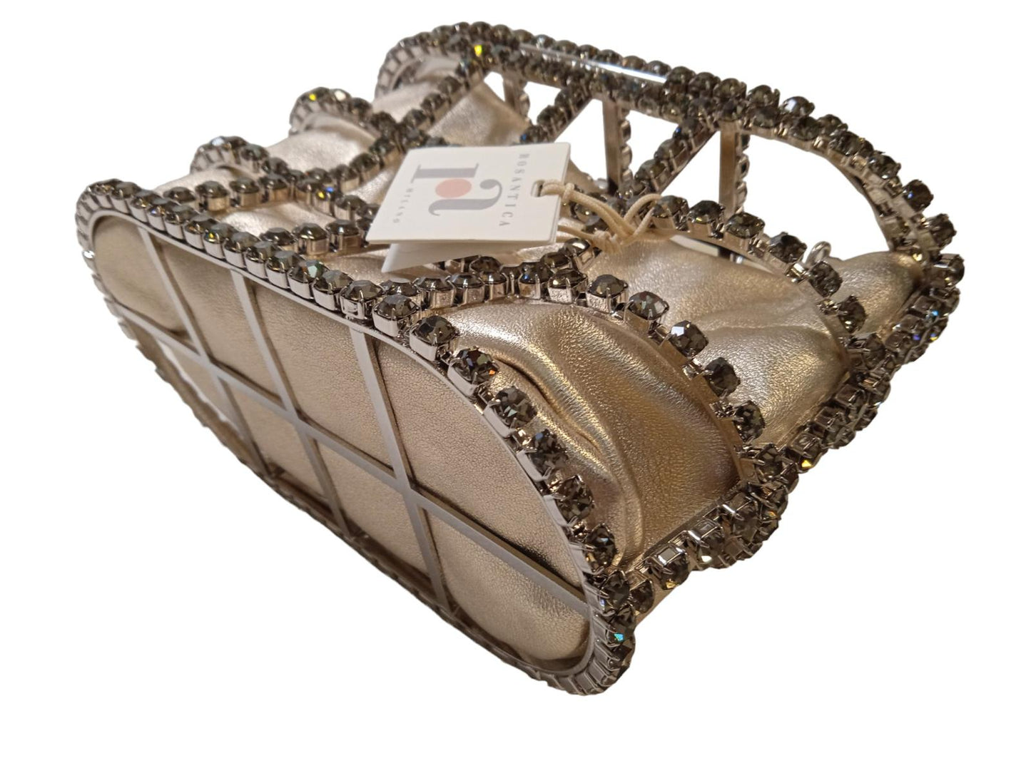 ROSANTICA Holli Chocolate Bag Faux Pearl Leather Pouch Grey Multi OS NEW RRP845