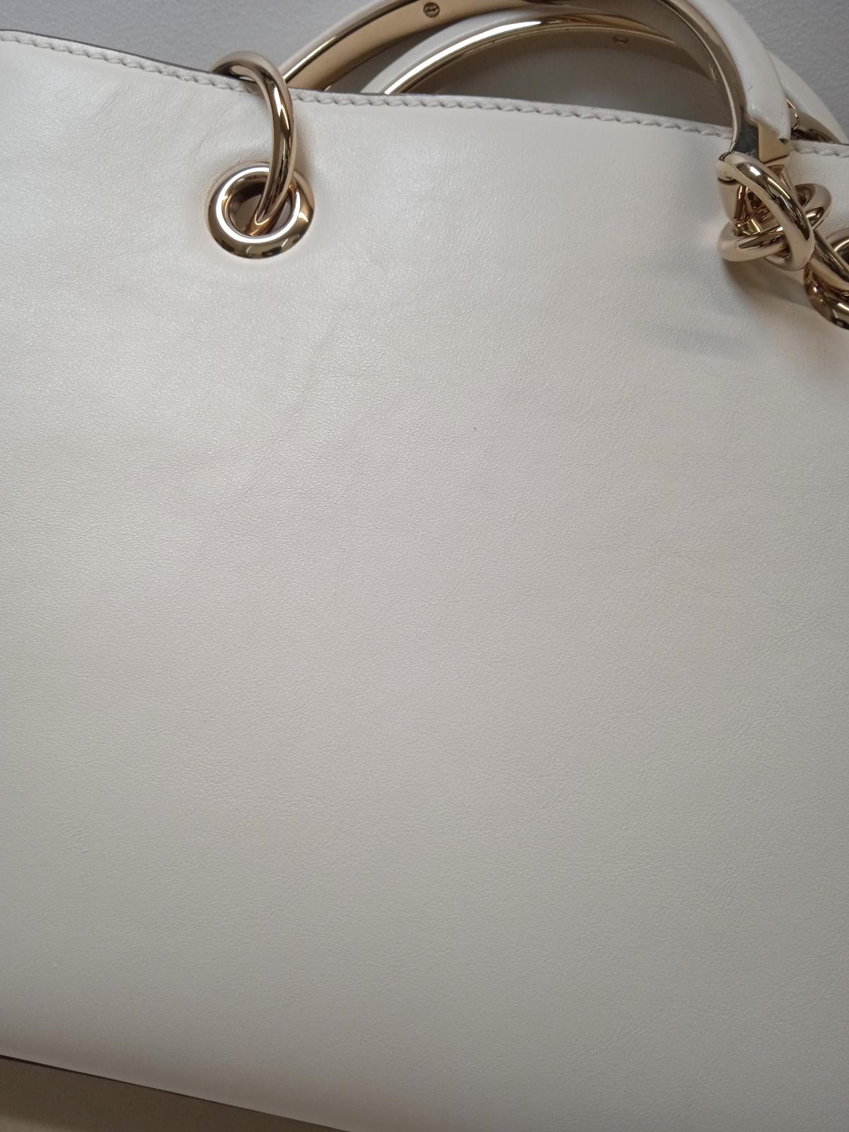 JIMMY CHOO Bon Bon Bag Tote Leather Magnetic Latte/Light Gold OS NEW RRP1550