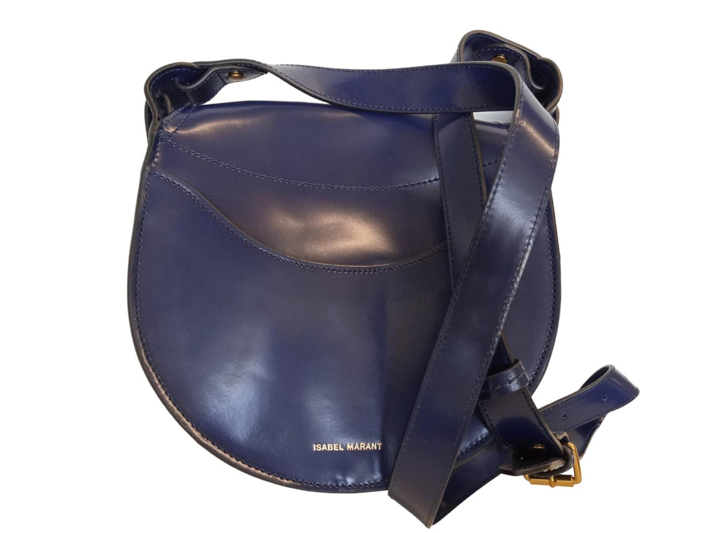 ISABEL MARANT Botsy Bag Leather Crossbody Magnetic Snap Dark Blue OS NEW RRP655
