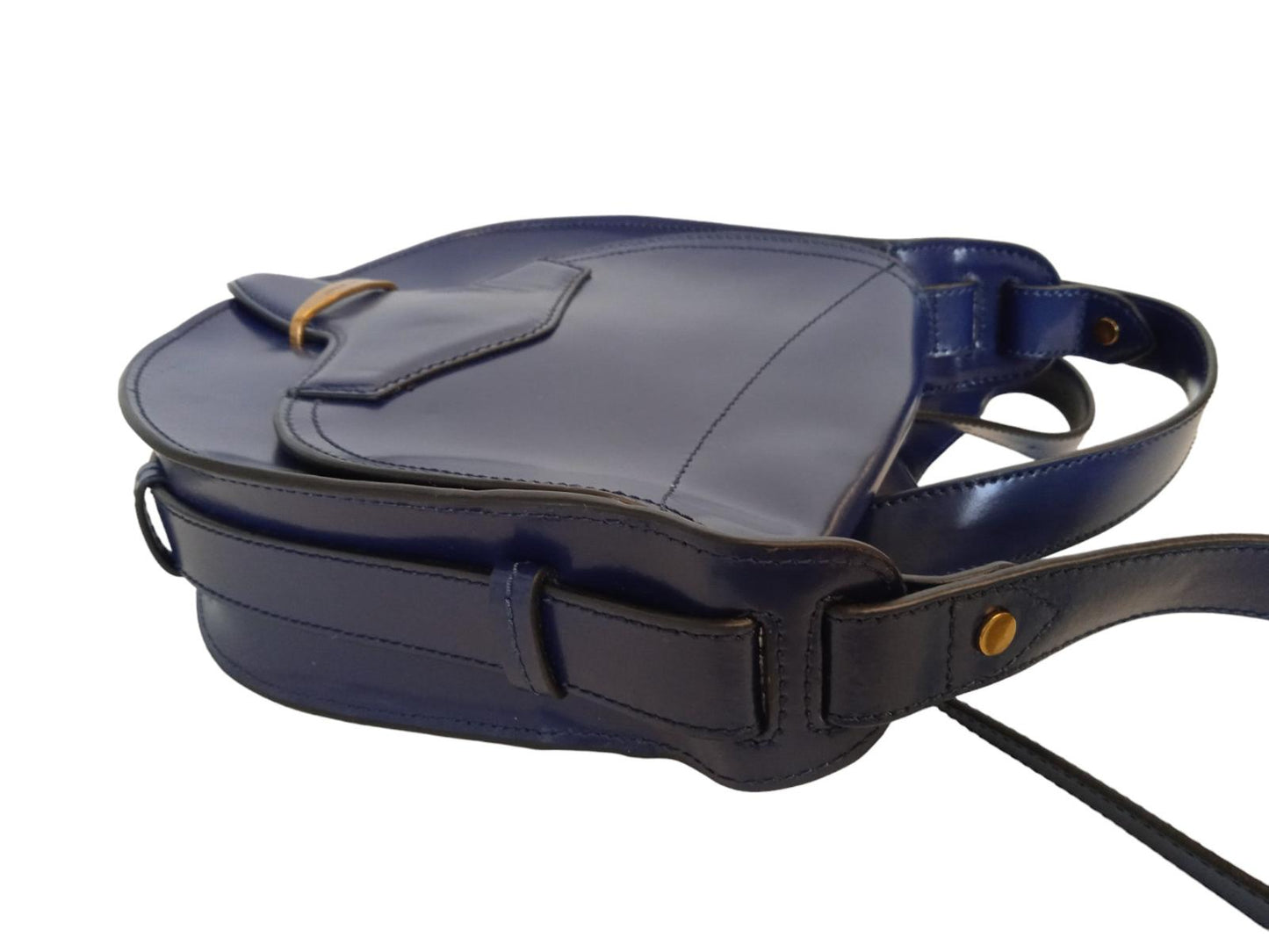 ISABEL MARANT Botsy Bag Leather Crossbody Magnetic Snap Dark Blue OS NEW RRP655