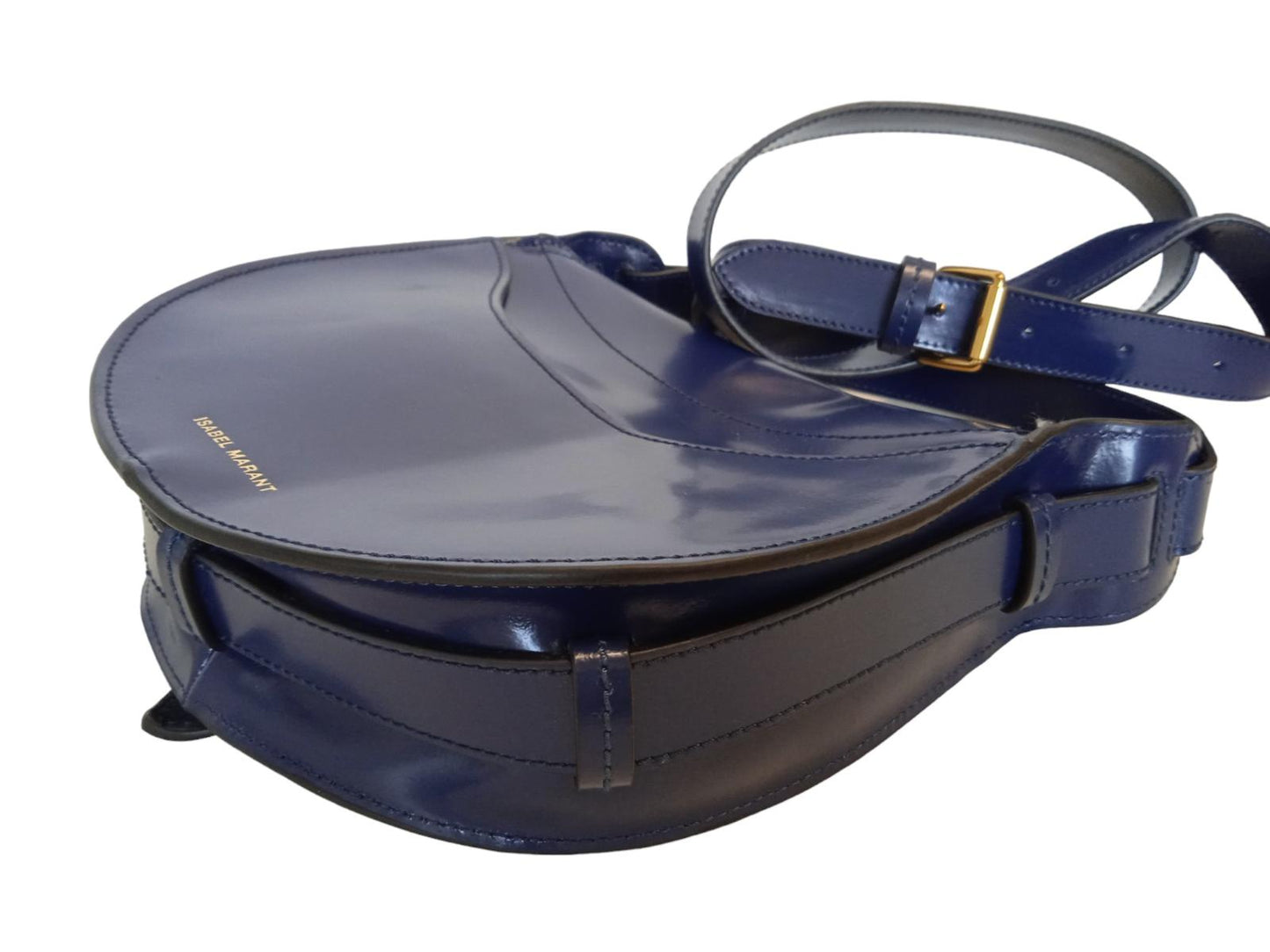 ISABEL MARANT Botsy Bag Leather Crossbody Magnetic Snap Dark Blue OS NEW RRP655