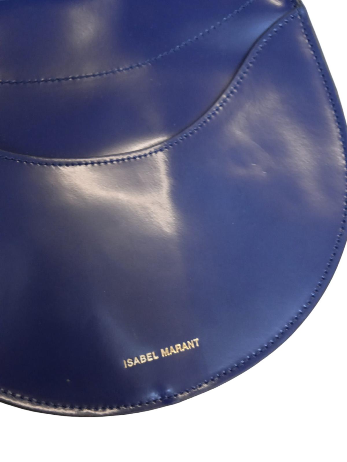 ISABEL MARANT Botsy Bag Leather Crossbody Magnetic Snap Dark Blue OS NEW RRP655