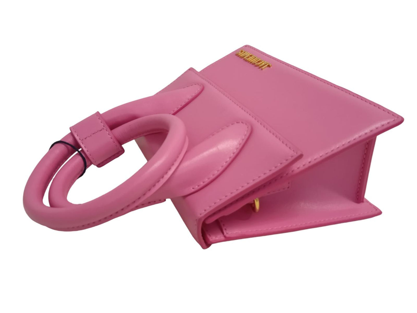 JACQUEMUS Le Chiquito Noeud Bag Tote Coiled Leather Flap Pink OS NEW RRP695