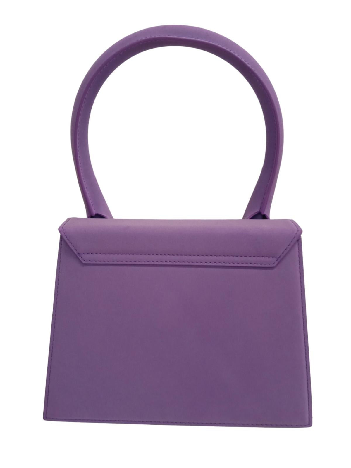 JACQUEMUS Le Grand Chiquito Bag Leather Strap Top Handle Purple OS NEW RRP740