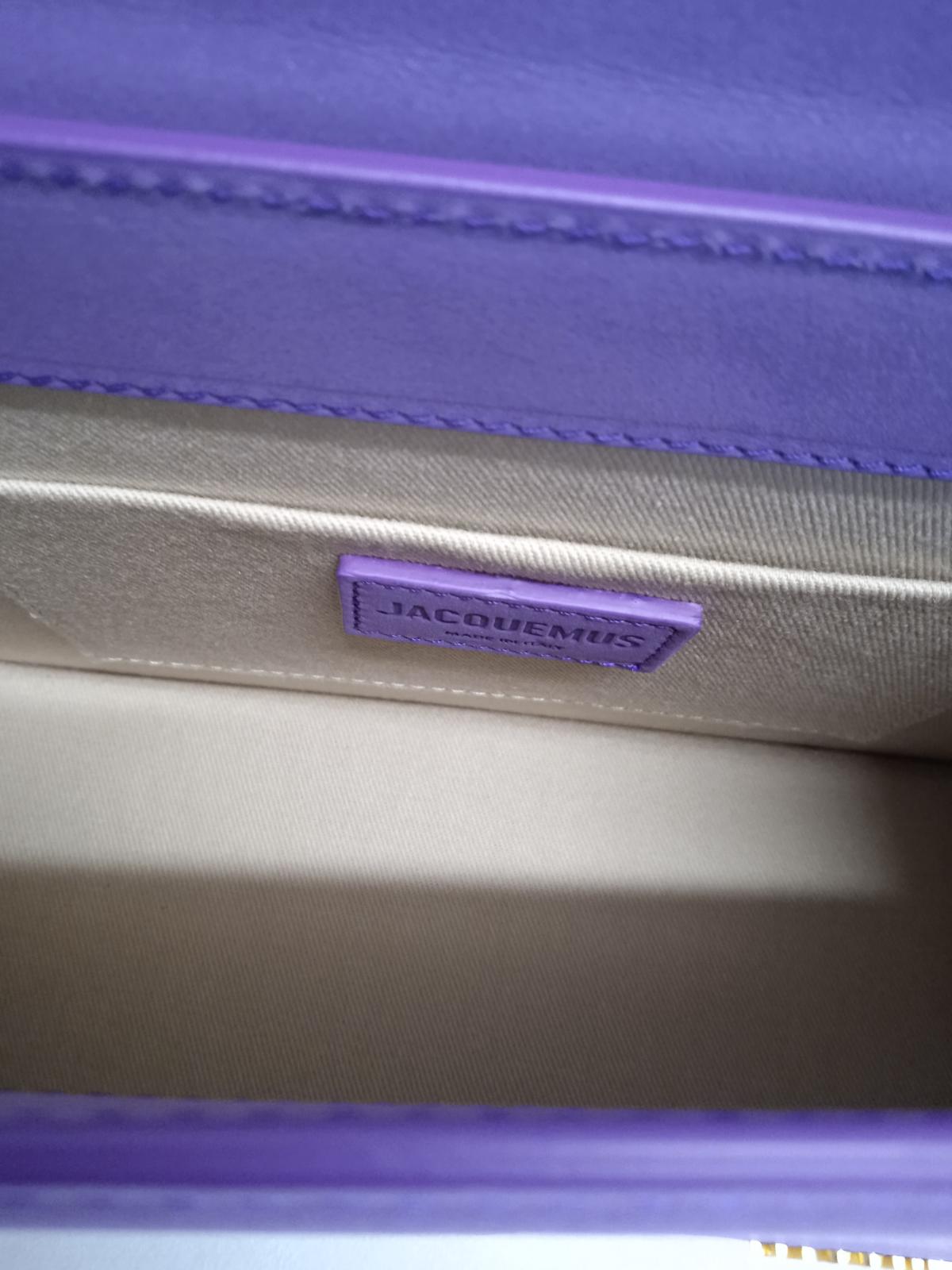JACQUEMUS Le Grand Chiquito Bag Leather Strap Top Handle Purple OS NEW RRP740
