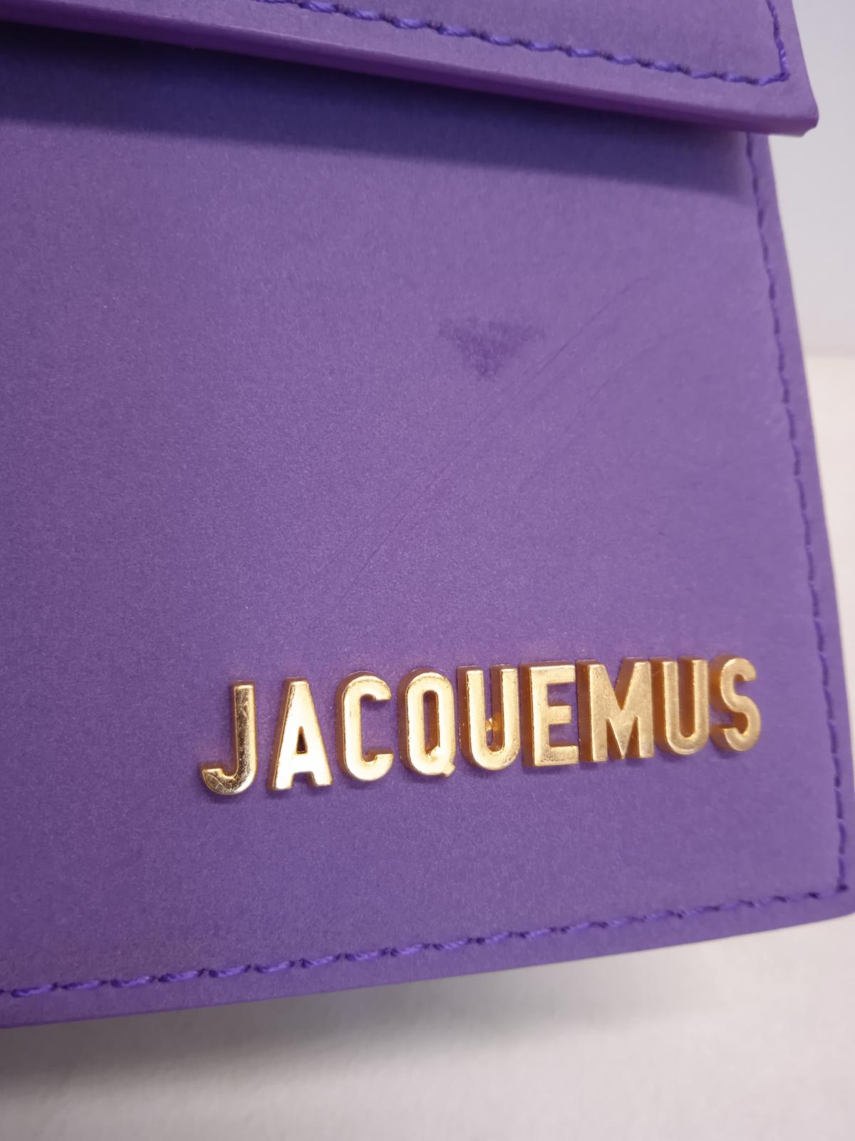 JACQUEMUS Le Grand Chiquito Bag Leather Strap Top Handle Purple OS NEW RRP740