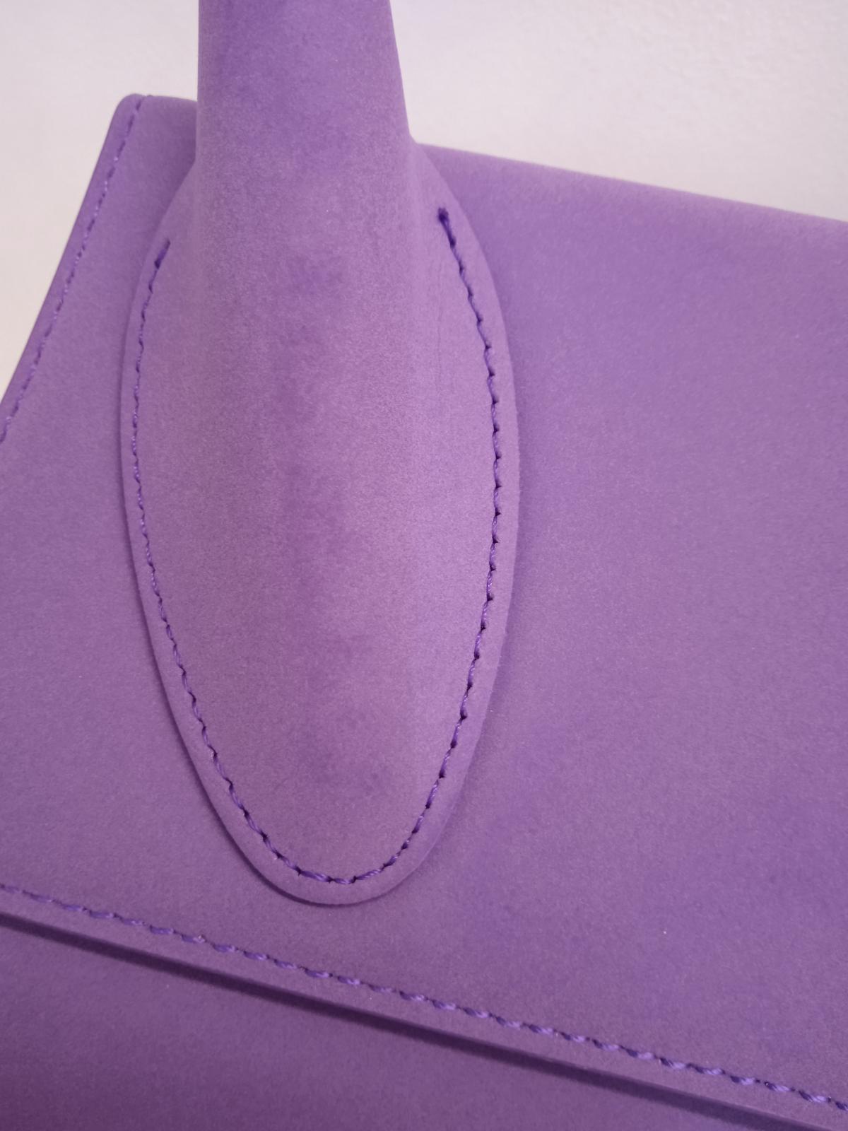 JACQUEMUS Le Grand Chiquito Bag Leather Strap Top Handle Purple OS NEW RRP740