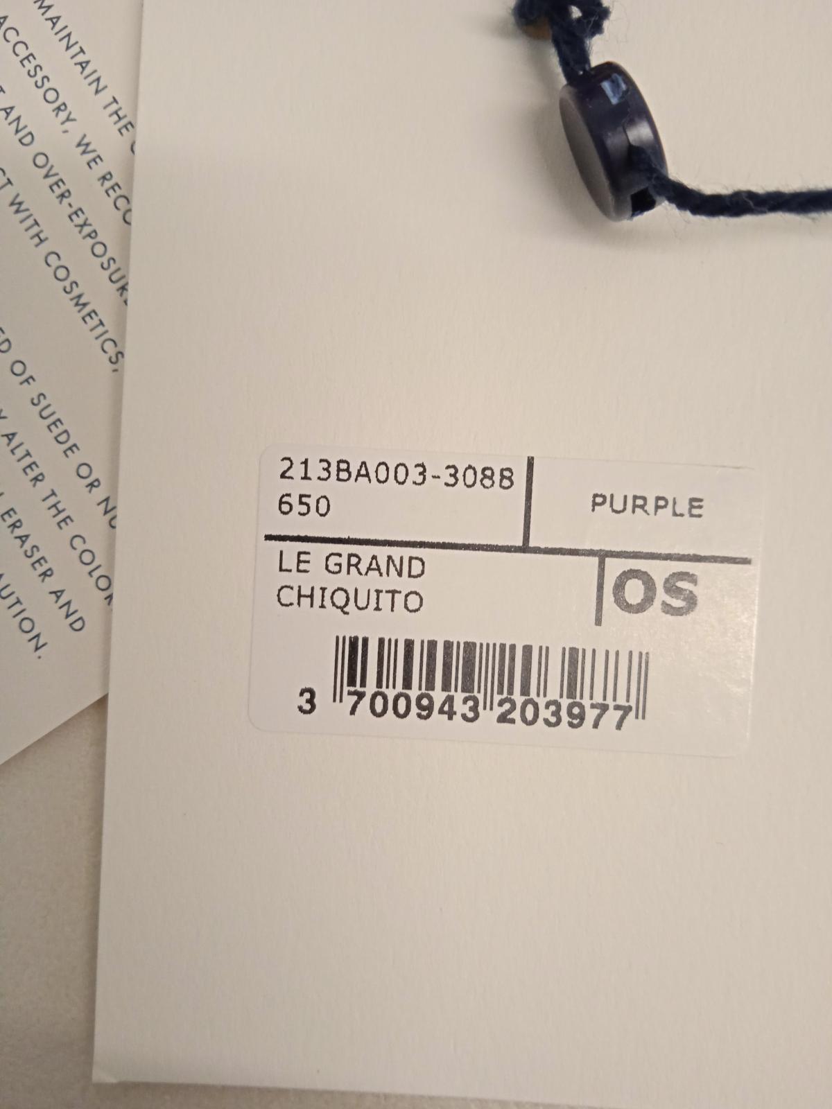 JACQUEMUS Le Grand Chiquito Bag Leather Strap Top Handle Purple OS NEW RRP740
