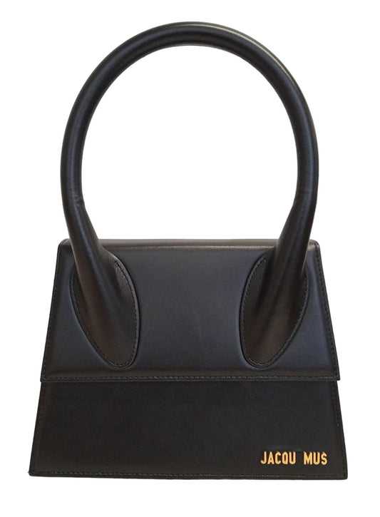 JACQUEMUS Le Grand Chiquito Bag Leather Strap Top Handle Black OS NEW RRP805