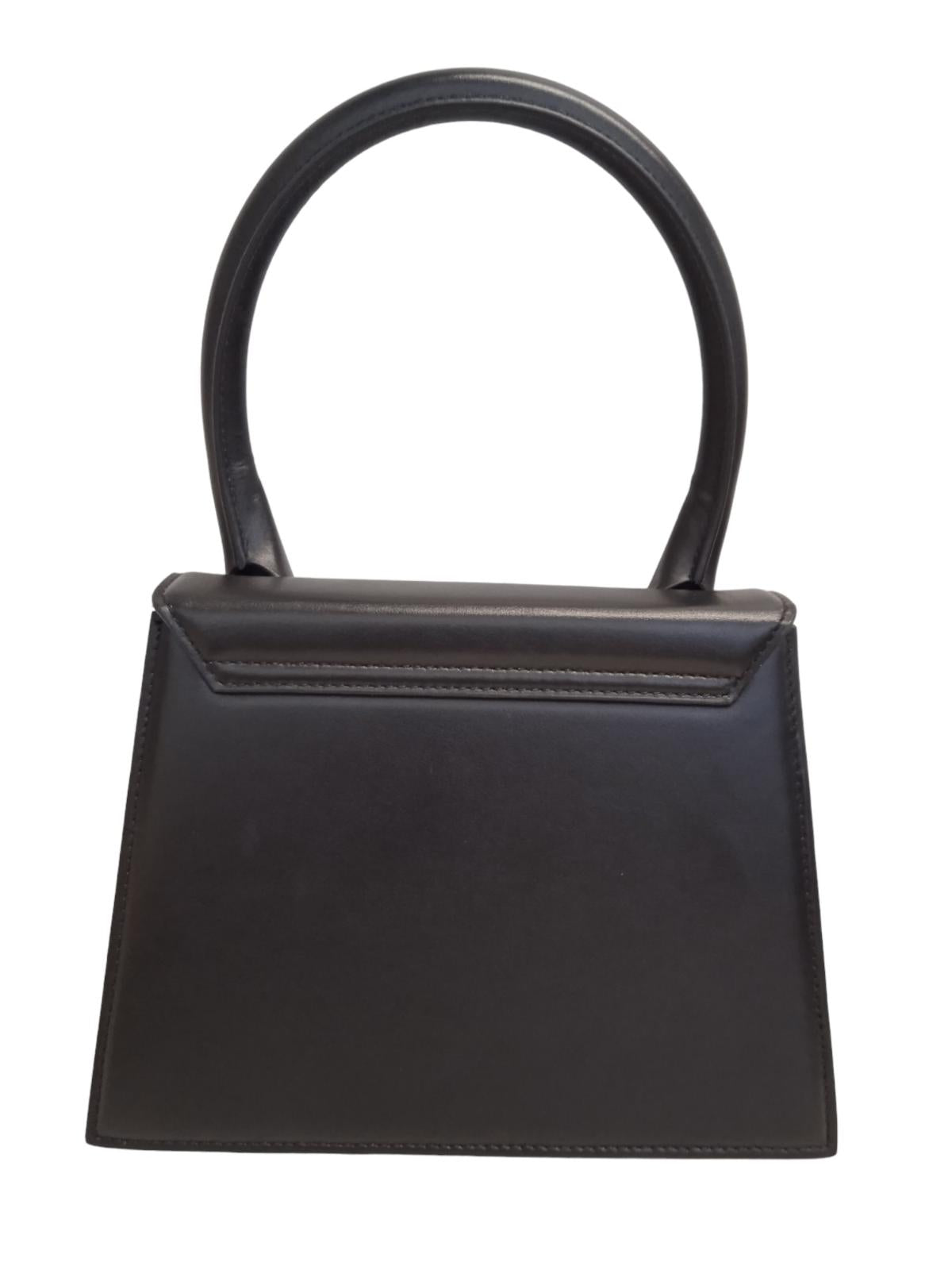 JACQUEMUS Le Grand Chiquito Bag Leather Strap Top Handle Black OS NEW RRP805