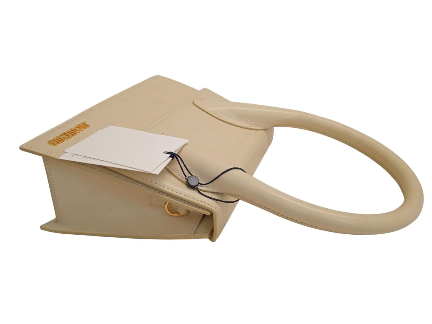 JACQUEMUS Le Grand Chiquito Bag Leather Strap Top Handle Ivory OS NEW RRP625