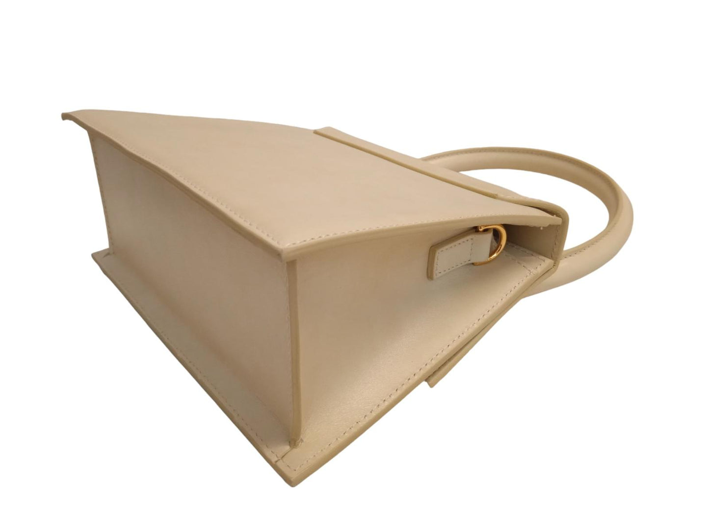 JACQUEMUS Le Grand Chiquito Bag Leather Strap Top Handle Ivory OS NEW RRP625
