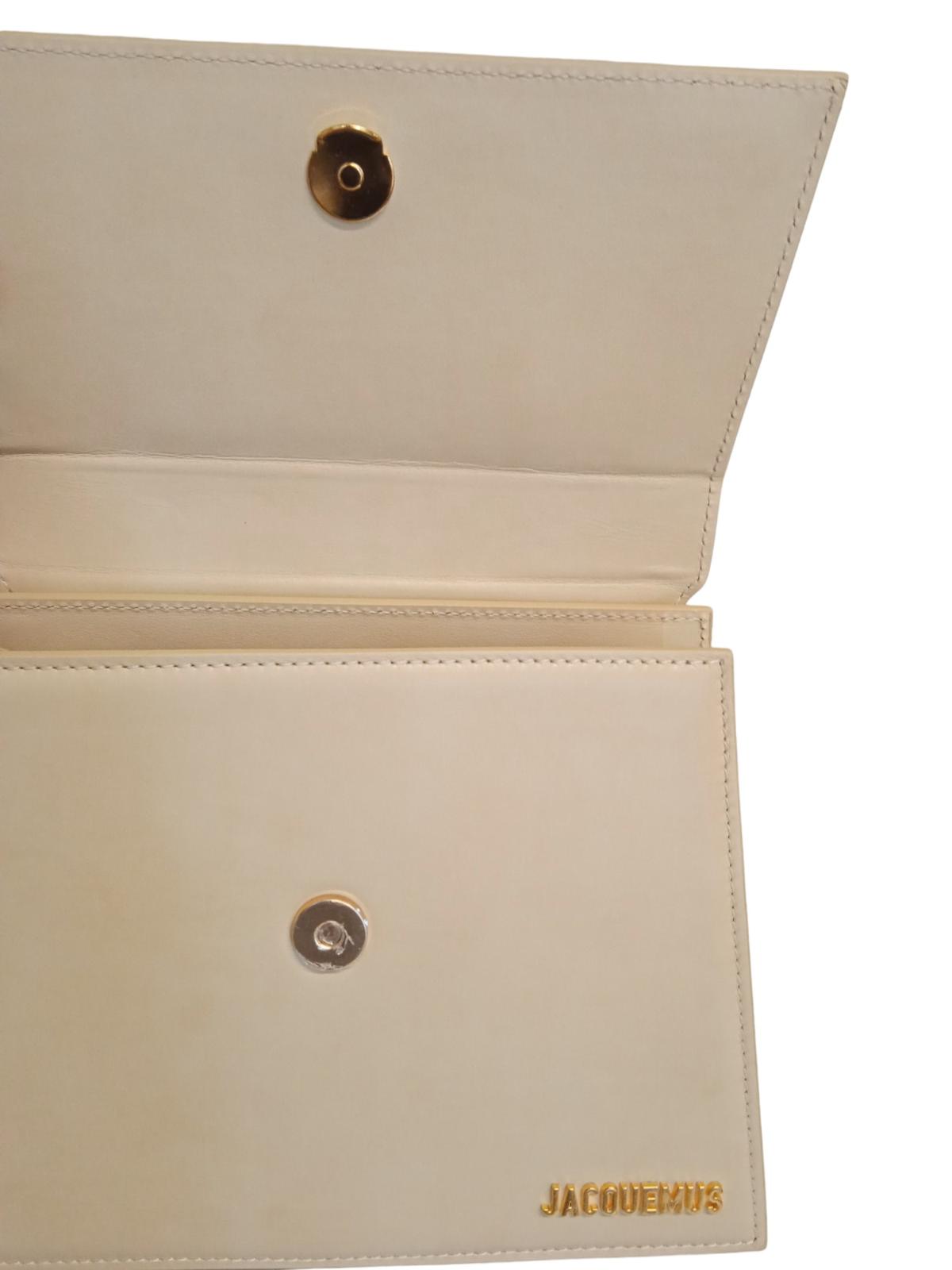 JACQUEMUS Le Grand Chiquito Bag Leather Strap Top Handle Ivory OS NEW RRP625