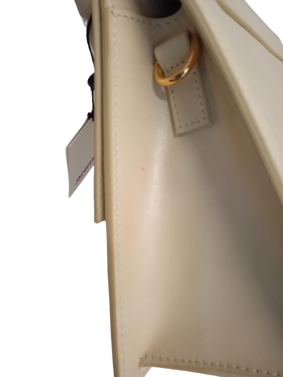 JACQUEMUS Le Grand Chiquito Bag Leather Strap Top Handle Ivory OS NEW RRP625