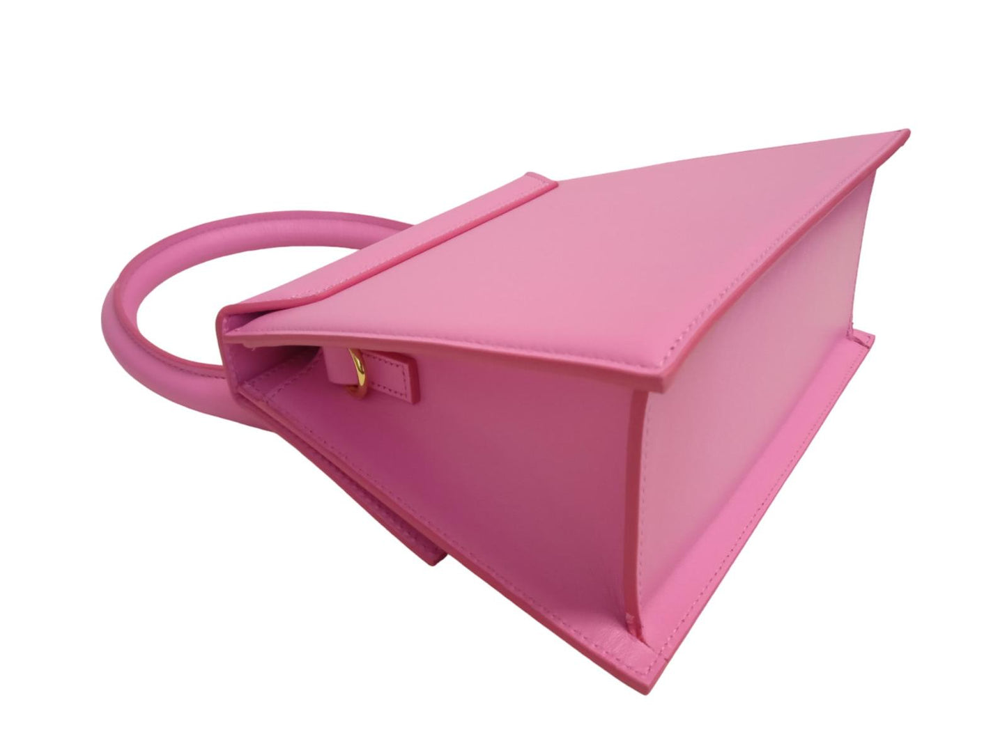 JACQUEMUS Le Grand Chiquito Bag Leather Strap Top Handle Neon Pink OS NEW RRP805