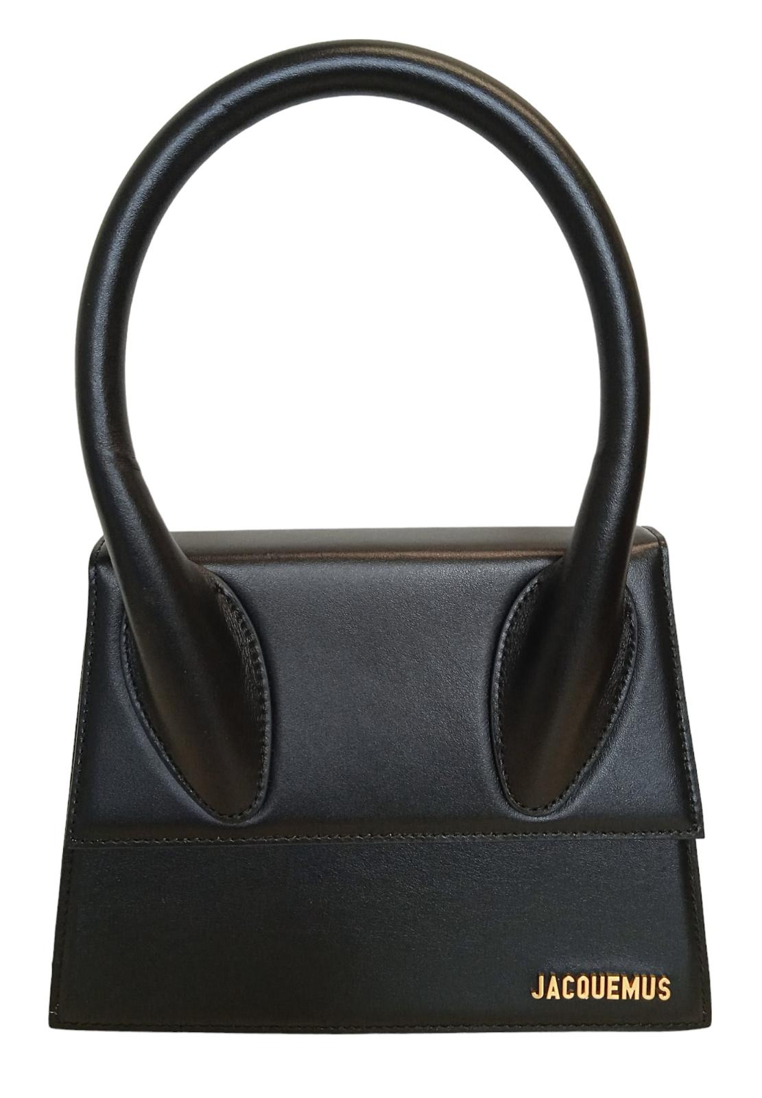 JACQUEMUS Le Grand Chiquito Bag Leather Top Handle w Strap Black OS NEW RRP805