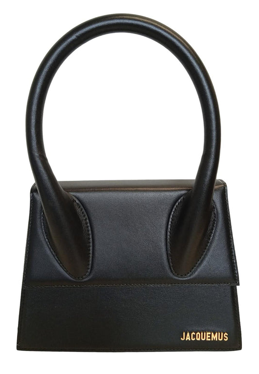 JACQUEMUS Le Grand Chiquito Bag Leather Top Handle w Strap Black OS NEW RRP805