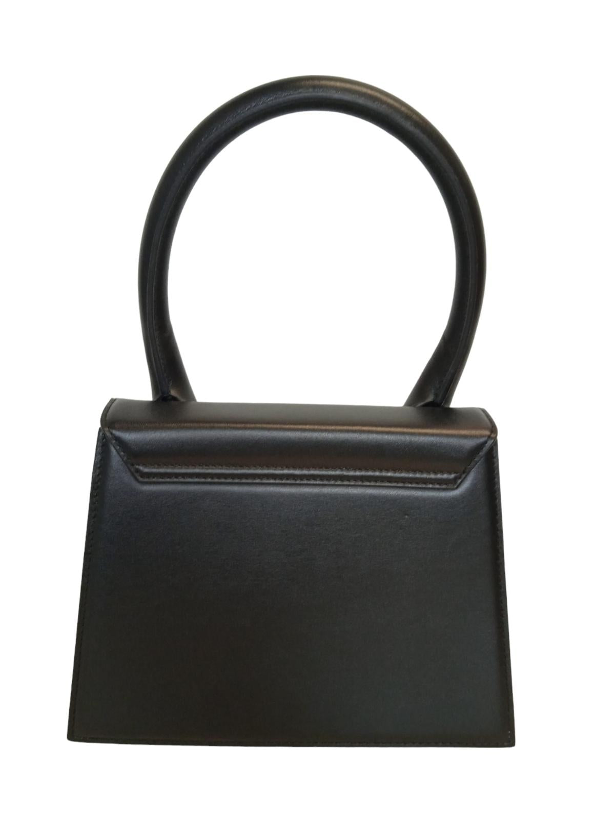 JACQUEMUS Le Grand Chiquito Bag Leather Top Handle w Strap Black OS NEW RRP805