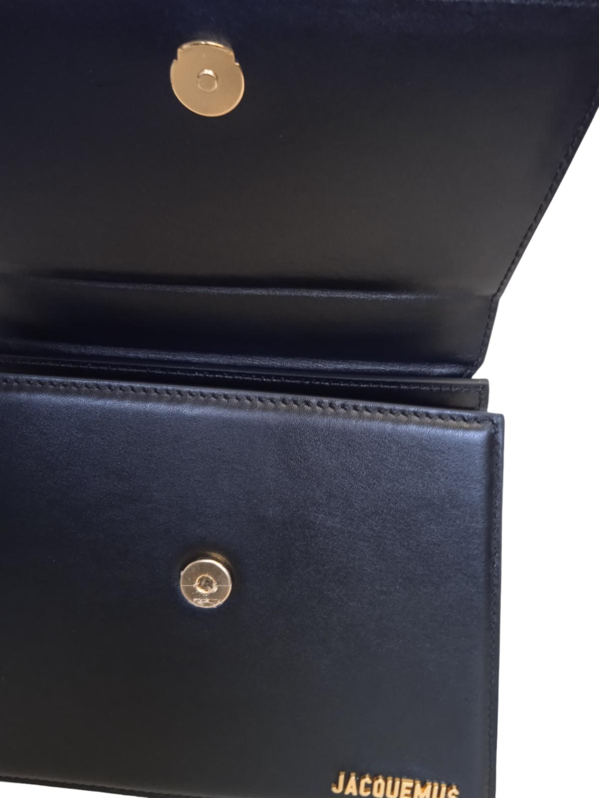 JACQUEMUS Le Grand Chiquito Bag Leather Top Handle w Strap Black OS NEW RRP805