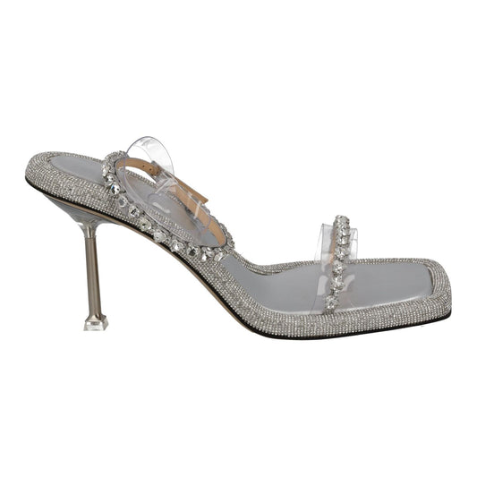 MACH & MACH Shoes Leather Crystal Double Strap Silver EU40.5 UK7.5 NEW RRP945